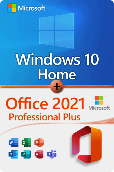 Microsoft Windows 10 Home + Microsoft Office 2021 Professional Plus